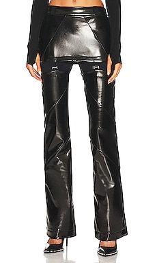 I.AM.GIA Black Wide Flare Leg High Rise Vegan Leather Stretch Pants X Large