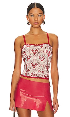 Miaou V Corset Top in Parisian Flower Rouge