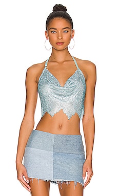 Metallic Blue Form-Fitting Crop Top / Cropped Tank Top / Made in USA –  Lyla's Crop Tops