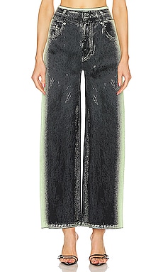 Isabel Marant Etoile Corsy Straight Studded Jeans in Faded Black