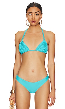 Jazmin Push Up Bikini Top in Aqua