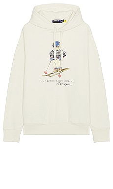 Polo Ralph Lauren Ski Bear Graphic Hoodie in Winter Cream