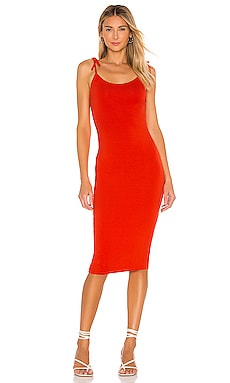 Privacy Please Kayla Midi Dress in Red Orange | REVOLVE