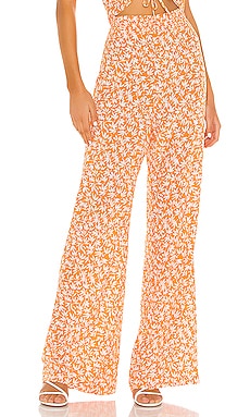 Orange, Floral Pant