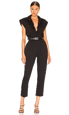 superdown Victoria Ruffle Jumpsuit in Black