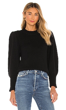 PISTOLA Gabbie 3/4 Puff Sleeve Sweater in Black | REVOLVE