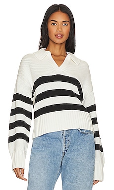 Velvet by Graham & Spencer Lucie Sweater in Black & Cream