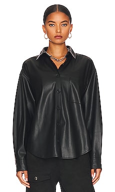Sloane Oversized Button Down Shirt PISTOLA $138 NEW