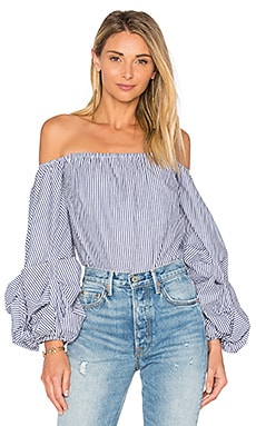 Petersyn Hannah Top in Navy Stripe | REVOLVE