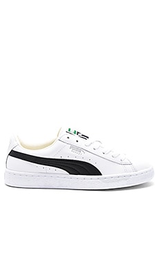 puma white black shoes