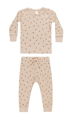 Quincy Mae Brown Waffle 2 Piece Set / 12-18 months