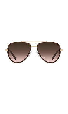 Quay All In Quay All in Medium Sunglasses in Dark Brown & Brown Rose | REVOLVE
