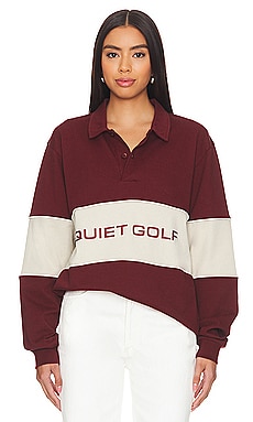 Quiet Golf Qg Sport Long Sleeve Polo in Burgundy from Revolve.com