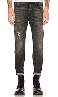 R13 Drop Jean in Washed Black Mended REVOLVE