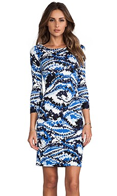 Rachel Pally Jersey 3/4 Sleeve Bianca Dress in Blue Digital | REVOLVE