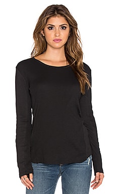 Ragdoll Long Sleeve Rib Tee in Faded Black | REVOLVE