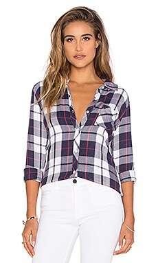 Rails Hunter Button Down in White & Navy & Cranberry | REVOLVE