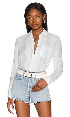 Rails Charli Button Up in Moss Stripe | REVOLVE