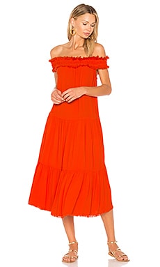 Платье с открытыми плечами и складками - Raquel Allegra