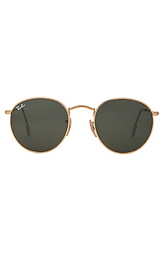 Ray-Ban Round Metal in Green Classic from Revolve.com