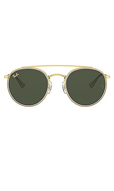 

Солнцезащитные очки round double bridge - Ray-Ban, Metallic gold;green, Солнцезащитные очки