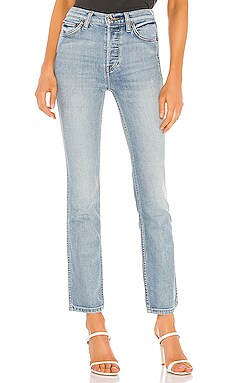

Джинсы скинни double needle long - RE/DONE, Синий, Скинни