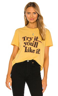 

Футболка 70s recycled loose "try it" - RE/DONE, Желтый, Футболки с рисунком