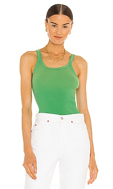 RE/DONE x Hanes Ribbed Tank in Faded Jade | REVOLVE