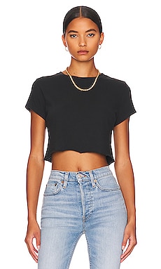 alexanderwang CROP TEE IN HIGH TWIST JERSEY WHITE - alexanderwang® US