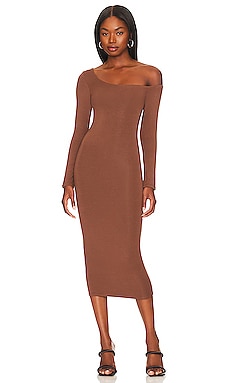 Chocolate Turtle Neck Knitted Bodycon Maxi Dress