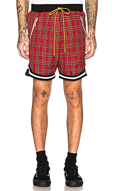 Rhude Plaid Basketball Shorts in Red | REVOLVE