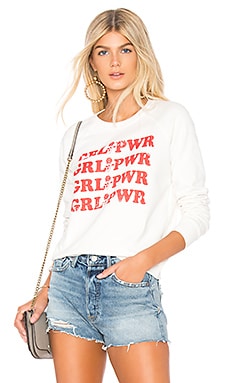 Rebecca Minkoff GRL PWR Graphic Sweatshirt in Cream & Terracotta | REVOLVE