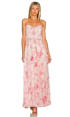 ROCOCO SAND Ava Strapless Maxi Dress in Rosewood | REVOLVE