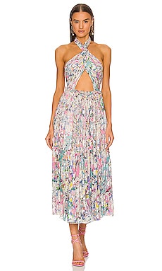 Leila Midi Dress ROCOCO SAND $495 NEW