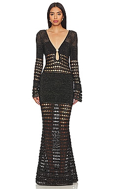 LOBA Romina Lace Maxi Dress in Black