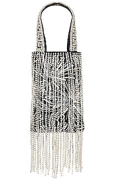 Avery Crystal Bag in Silver And Black retrofete