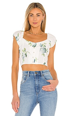 ROLLA'S Erin Hydrangea Top in White | REVOLVE