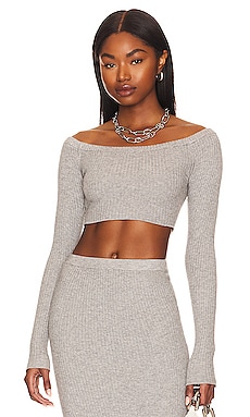 Indah Helen Crop Top in White