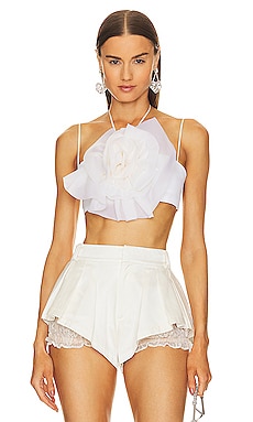 White Floral Bustier Top by PatBO for $52