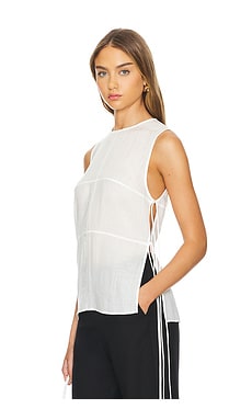 St. Agni Semi Sheer Patchwork Top in Salt | REVOLVE