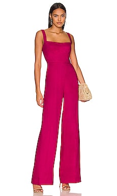 Jacksonville Cropped Jumpsuit ~ Hot Pink Denim