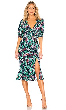 Saloni olivia on sale floral midi dress