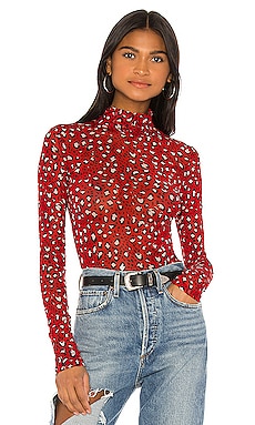 Sanctuary Sheer Talent Mesh Top in Red Leopard | REVOLVE