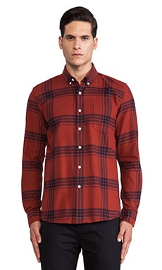 SATURDAYS NYC Crosby Flannel Button Down in Oxblood | REVOLVE