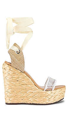 Schutz Ayama Wedge in Transparent & Natural | REVOLVE