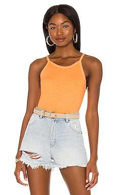 Good American Modern Tank Scuba Bodysuit in Rust001