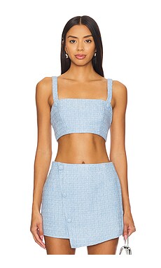 SNDYS x REVOLVE Tweed Top in Blue | REVOLVE