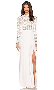 Pleated Crochet Floral Maxi Dress