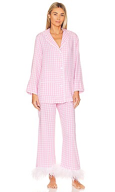 Party Pajama Set with Feathers Sleeper