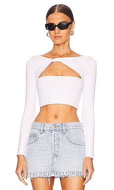 Indah Helen Crop Top in White